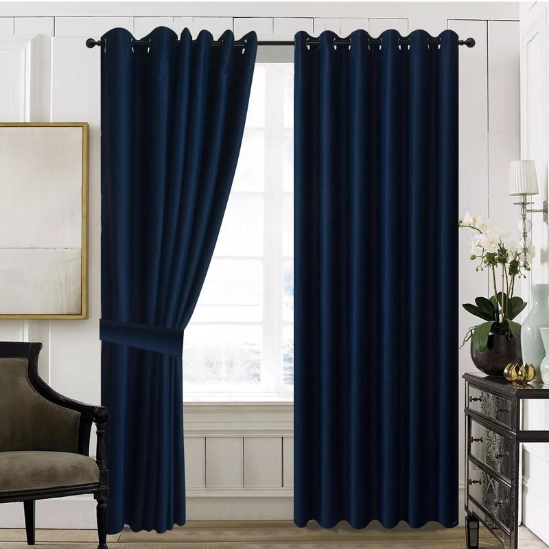 Insulated Heavy Thick Blackout Curtains Eyelet Ring Top Pair Panel Curtain 5