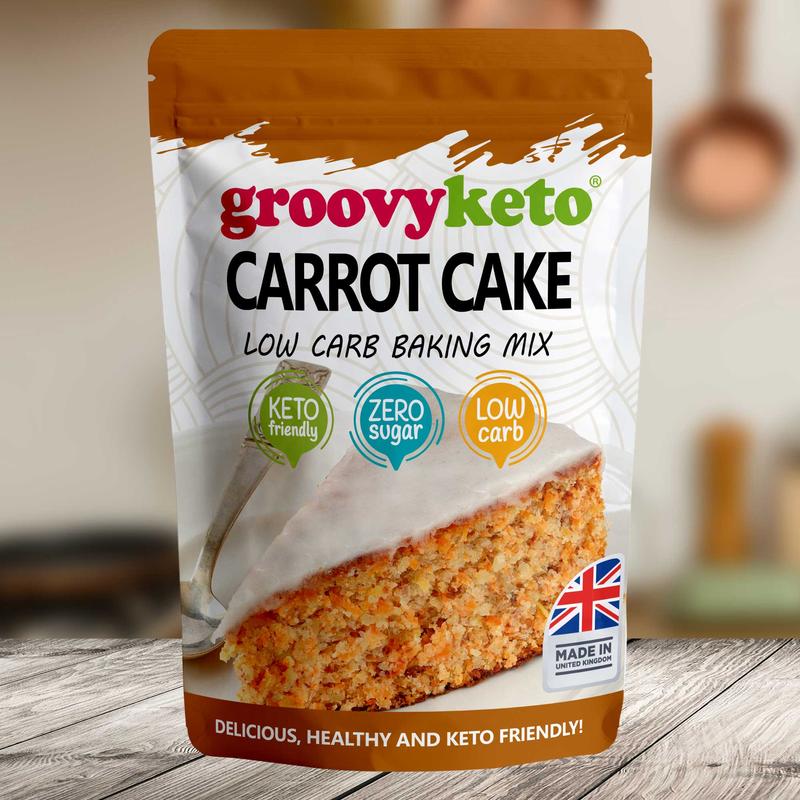 Groovy Keto Carrot Cake / Cupcake Mix | Low Carb | Keto Friendly | Sugar Free | Only 1.7g Net Carbs Per slice | Keto Baking Mix, Diabetic Friendly - 260g Pouch… Bake cakemix 0