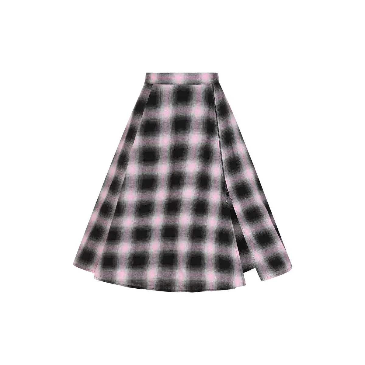 Hayley Skirt - Hell Bunny Plaid Punk,  Mid Length Fabric. Fit Womenswear
