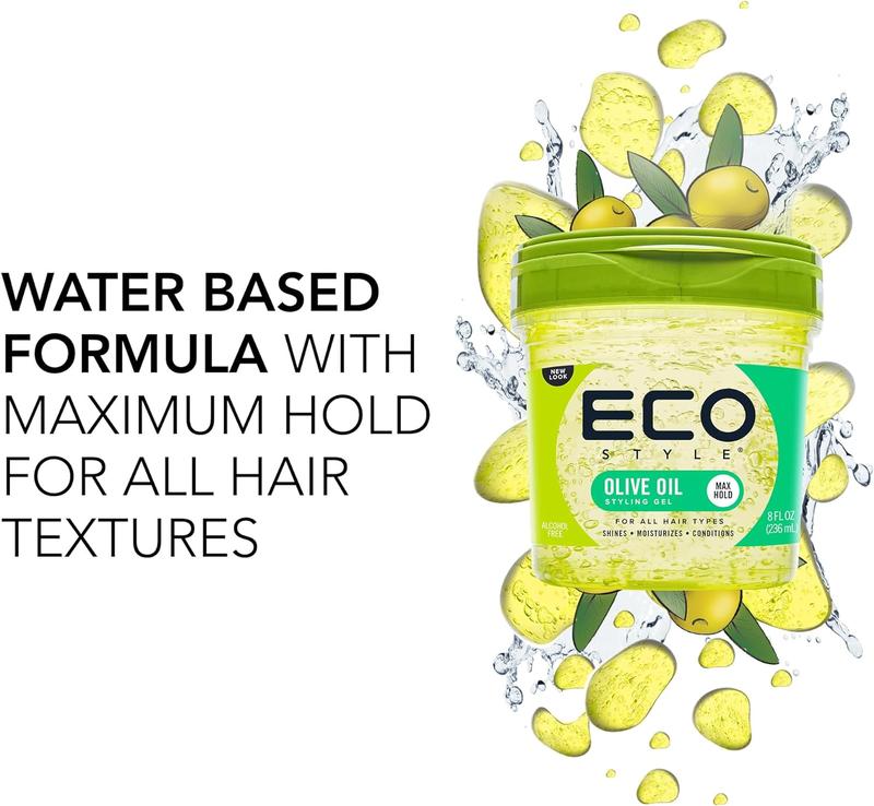 Product Introduction of Eco Style Olive Oil Hair Gel - Hydrate and Style, Green 236 ml (Pack of 1) - Alcohol-Free - Haircare 6