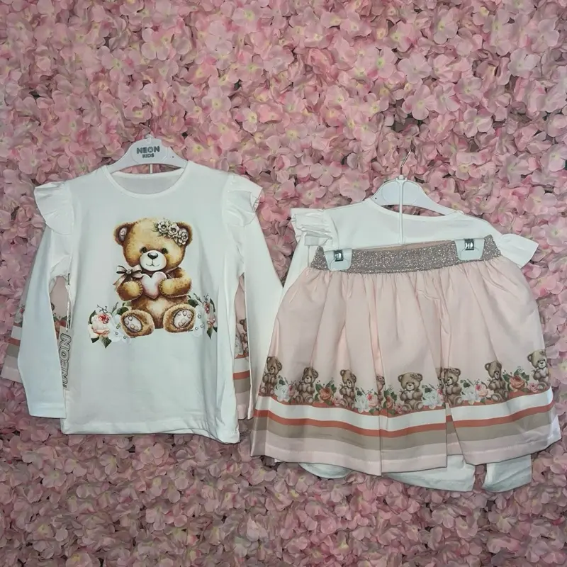 Neon Kid Teddy Skirt Set - Perfect for Girls' Parties
