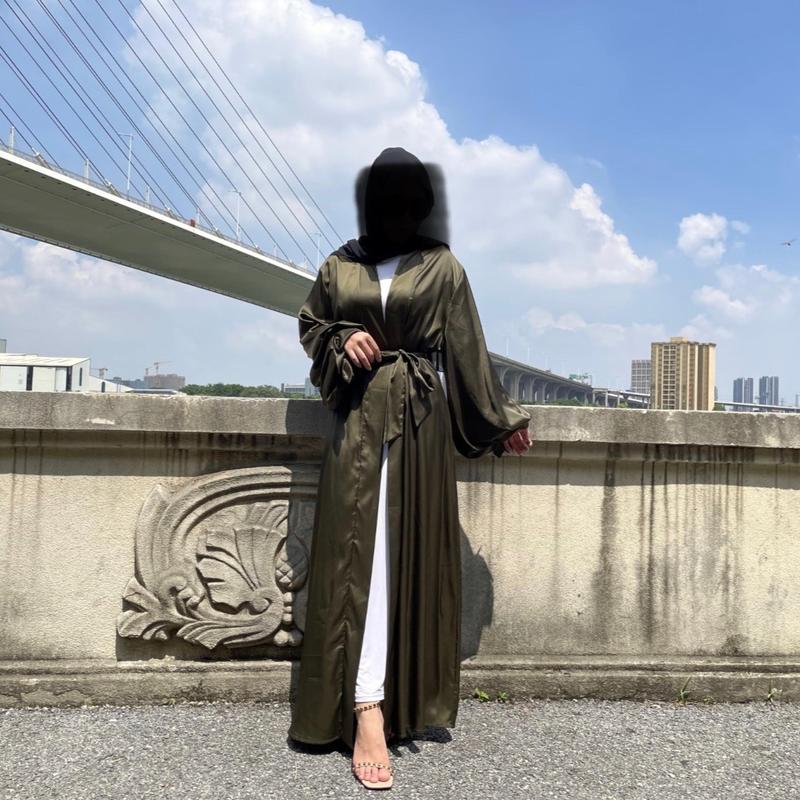 Satin Open Abaya 8
