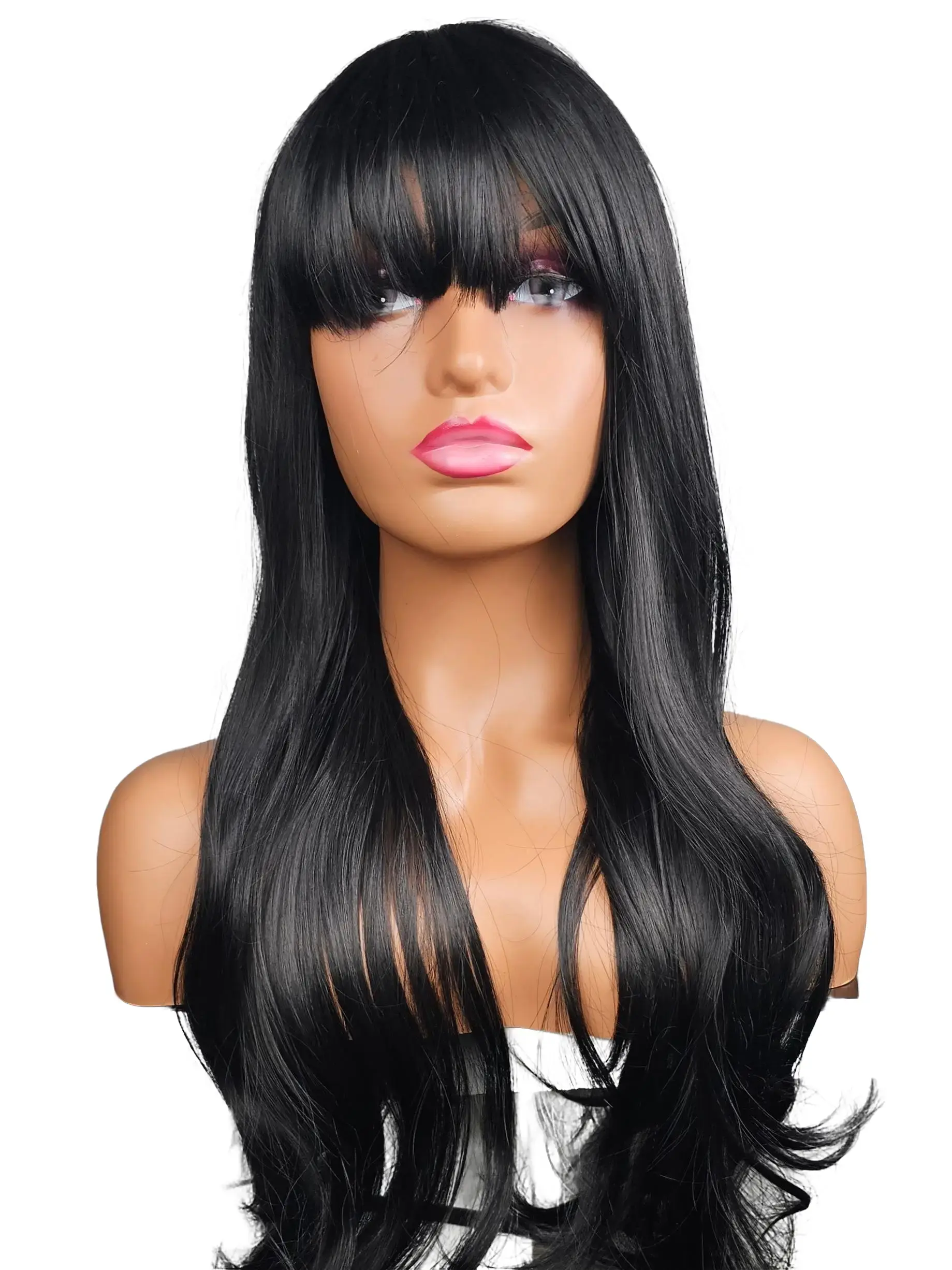 Synthetic wig with bans
