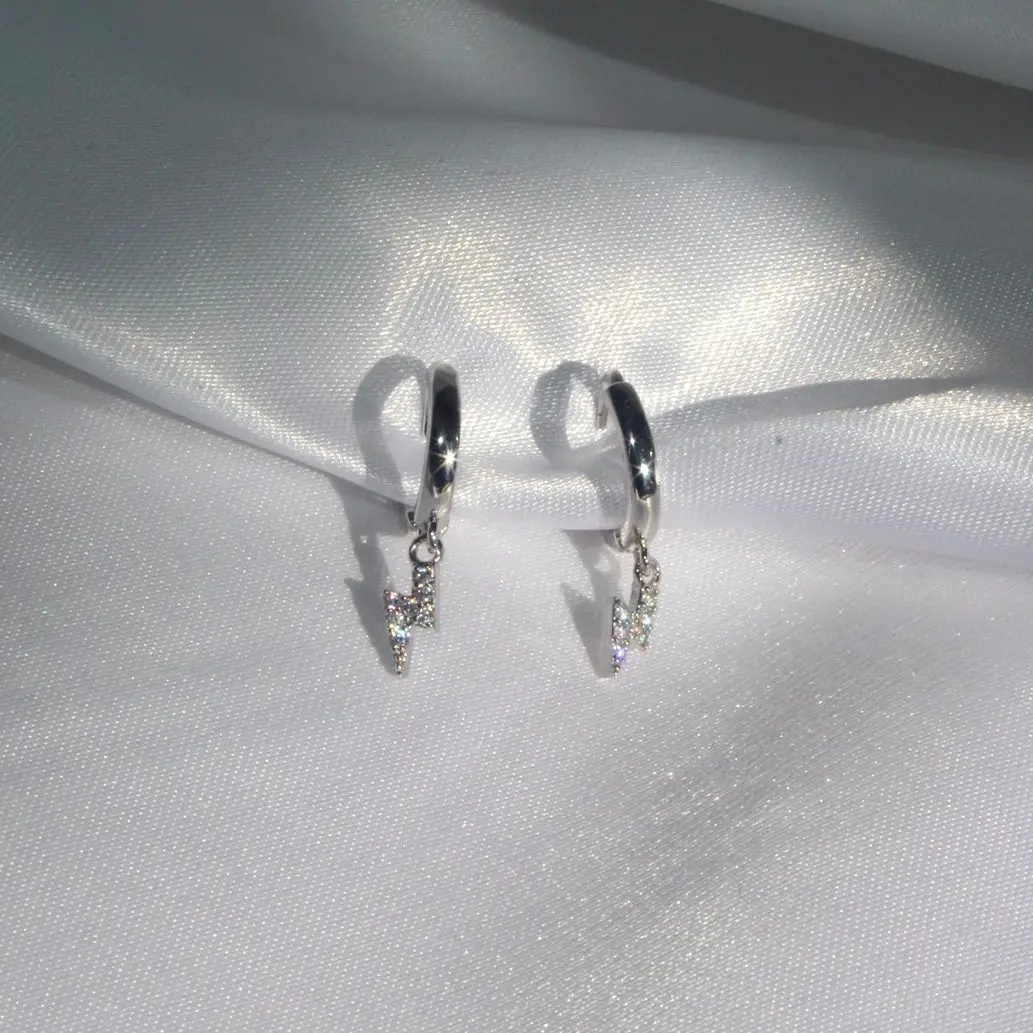 Petit Bolt 925 Silver Huggies