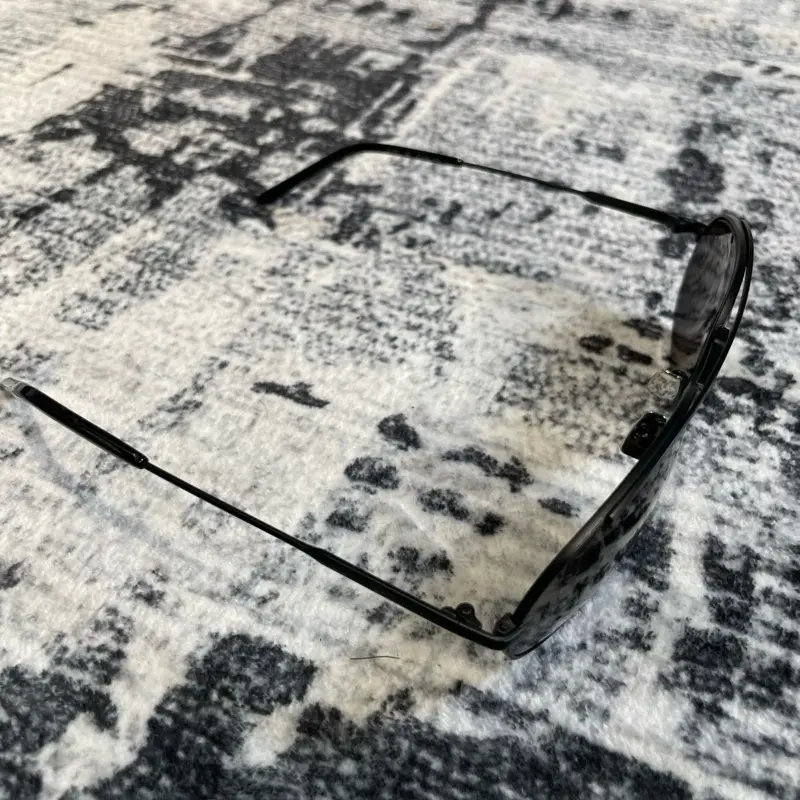 Pre owned - Saint Laurent 561 Edgy Pilot Metal Sunglasses - Black - L33 2