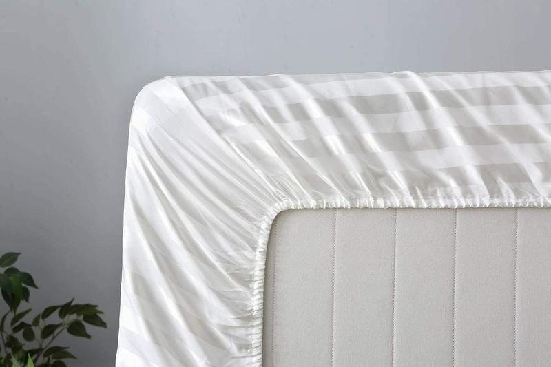 Product Introduction of Extra Deep Stripe Fitted Sheet 40cm / 16" 100% 600 Thread Count Egyptian Cotton Mattress Covers Bottom Bed Sheets Double King Super King Size 8