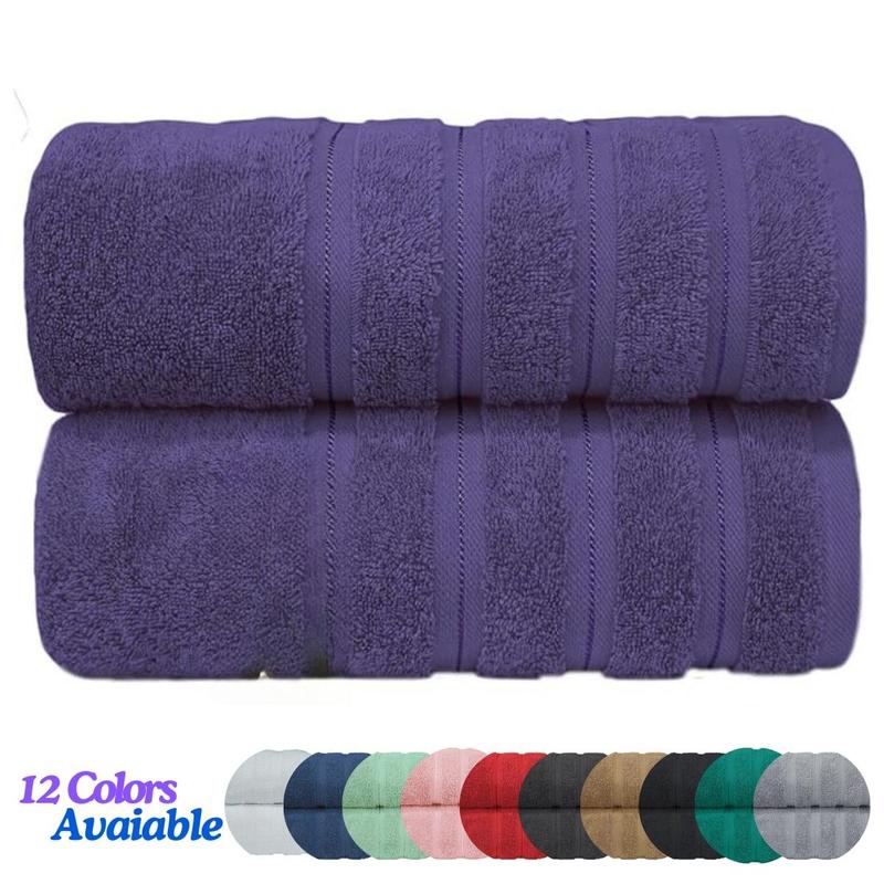 2X Premium Quality Super Jumbo Bath Sheet Set - 100% Combed Cotton 650 GSM -  Size 90x180 Highly Absorbent Extra Large Bath Towels 1