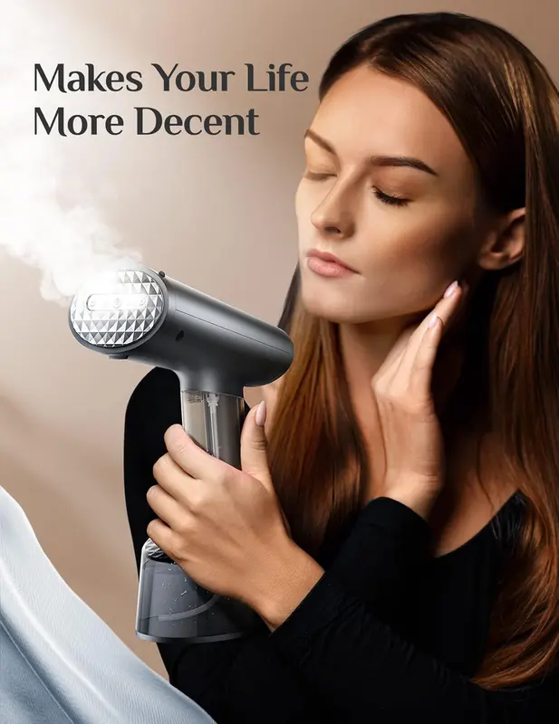 Mioduro Portable Garment Steamer - Fast Heating, 1400W Powerful, 250ml Large Water Tank, Vertical & Horizontal Steam Ironing for Wrinkle Removal - Ideal for Home & Travel 3