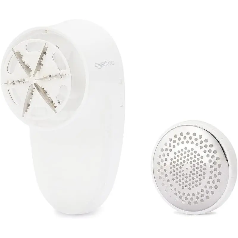 s Battery-Operated Fabric Shaver, Lint and Fuzz Remover with 2 Spare Blades, White 2