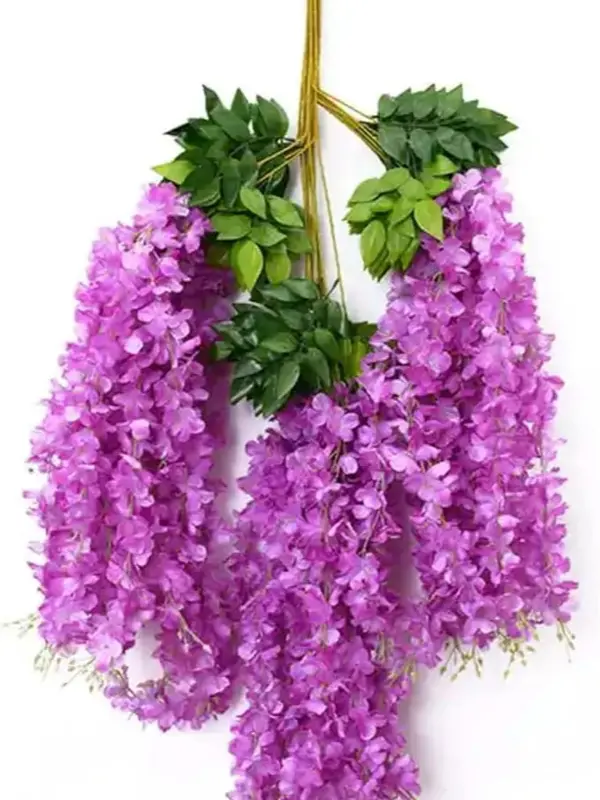 Home Decor 3 Branches Wedding Party Decorations Hanging Flower Vines Artificial Wisteria Flower 12pcs, Excellemt Garden Decor lasts forever. Washproof artificial flowers 2