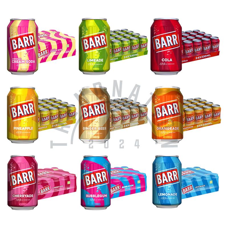 Product Introduction of Barr Soft Drink Flavoured Fizzy Soda Drink 24 x 330ml Cans Beverage 1