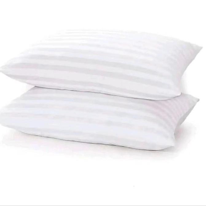 BHS Stripe Bounce Back Pillows: Pack of 4 Hotel-Quality Blended Cotton, Perfect for a Restful Sleep and Enhanced Bedroom Elegance, Comfortable bed pillow hollow fibre comfy pillows bedding 4