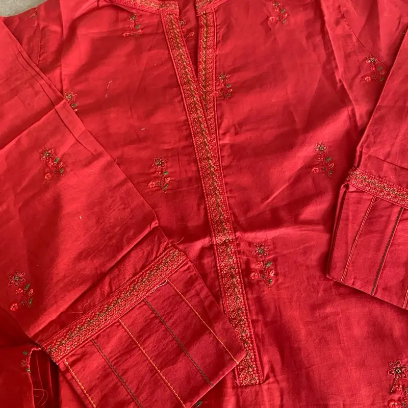 Bin SAEED Co-order Outfit for Women with Beautiful Embroidered Sleeves and Neckline in Small Size - Top, Shirts