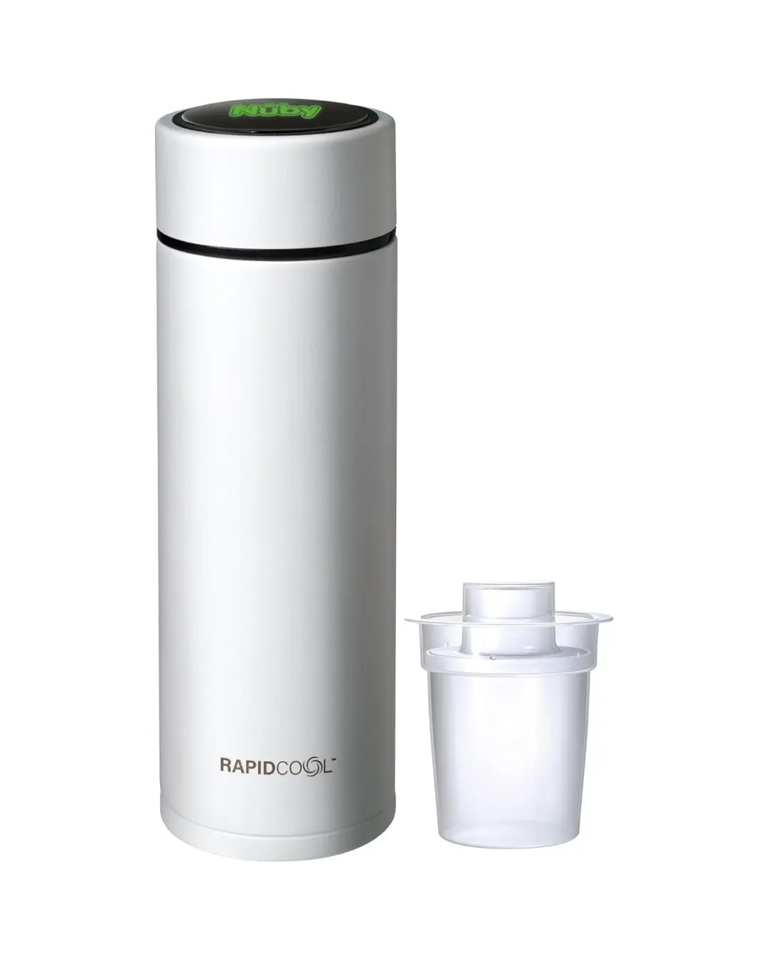 Nuby RapidCool Portable Baby Bottle Maker, Prepare A Formula Feed in Just 2 Minutes, Ideal for Travel Bottles and Night Feeds. Includes Milk Powder Dispenser and Digital Lid. No Filter Needed.