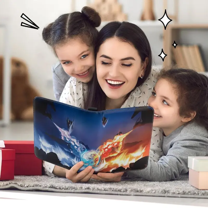 Trading Card Binder 9-Pocket, 900 Pockets Card Binder Folder Compatible with TCG, MTG Cards, Extra Large Card Album Holder with 50 Removable Sleeves for Boys Girls Collectors 5