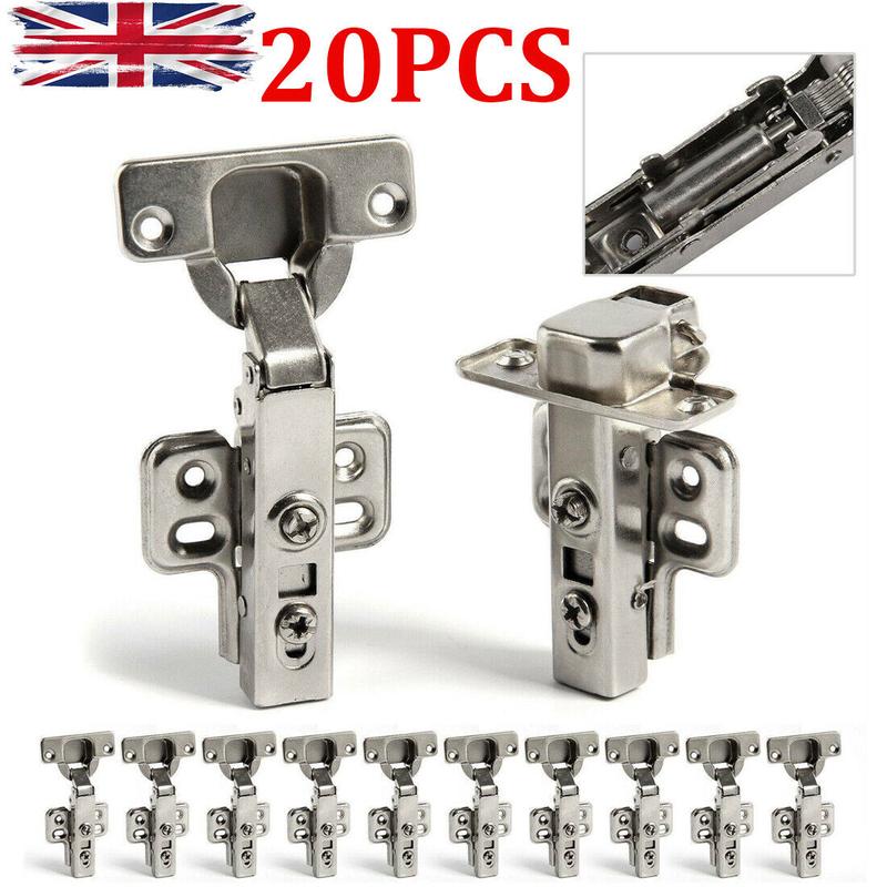 20PCS SOFT CLOSE 35mm KITCHEN CABINET CUPBOARD STANDARD DOOR HINGES NEW 3