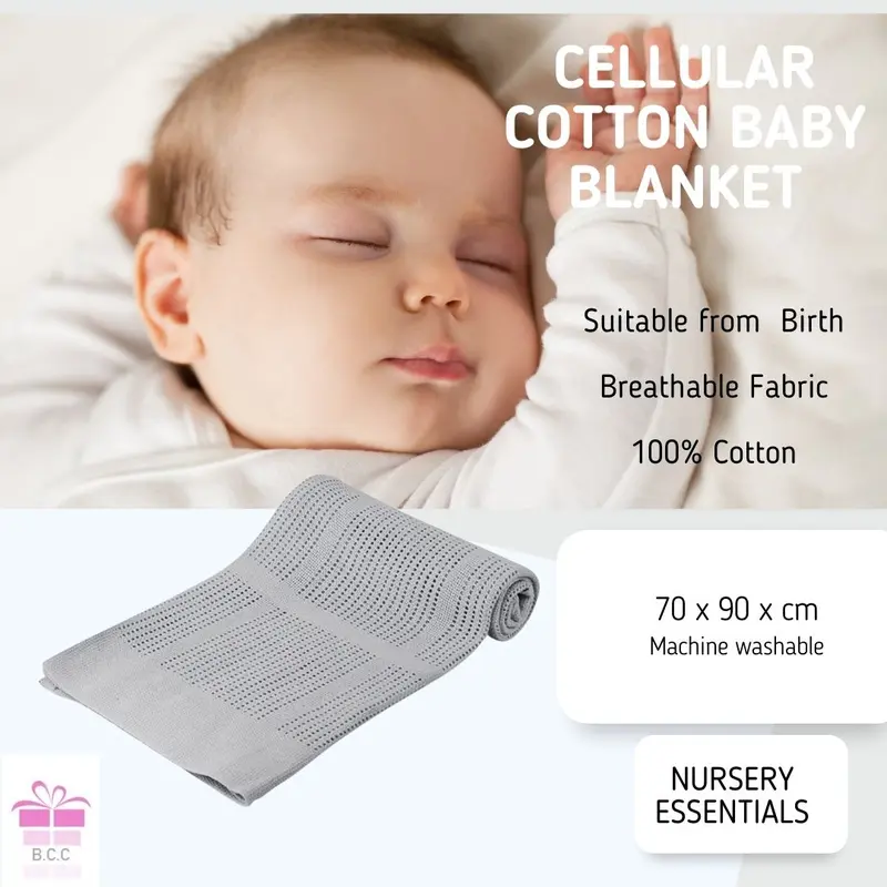 Baby Hamper Newborn Baby Unisex Gifts Includes Baby Essentials for Newborn Extra Soft Cellular Blankets Baby Muslin Squares Brush and Comb and Baby Manicure set 2