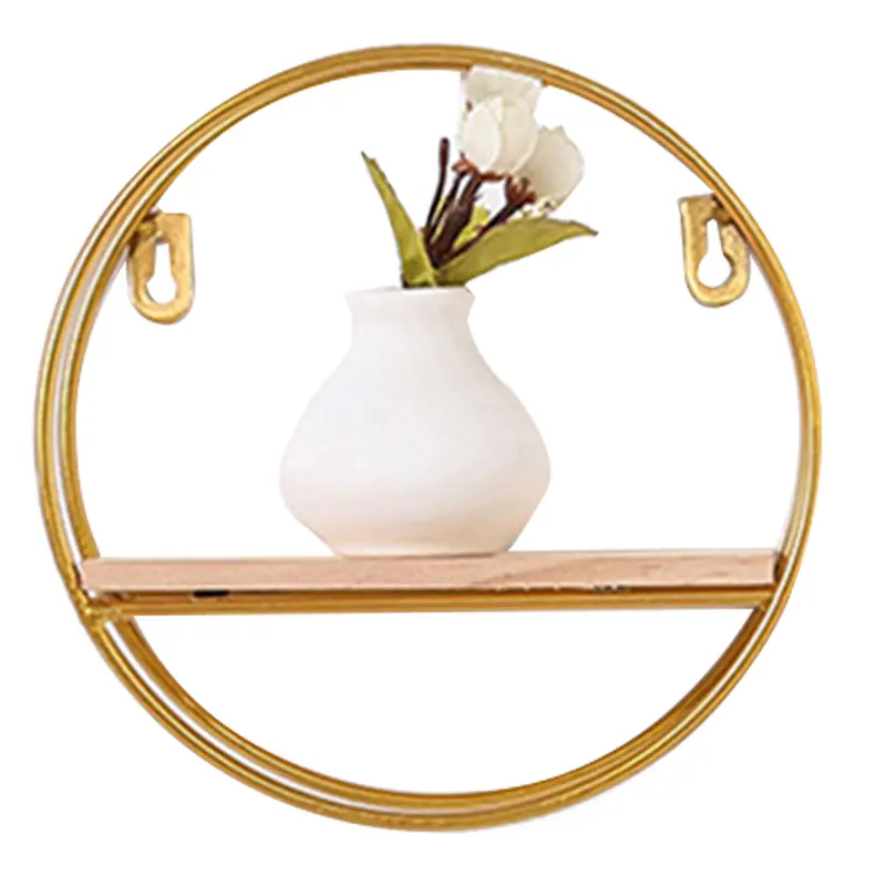 Livingandhome 3 Sizes Gold Wall Hanging Storage and Display Decorative Shelf - Space-Saving and Stylish Shelves 4