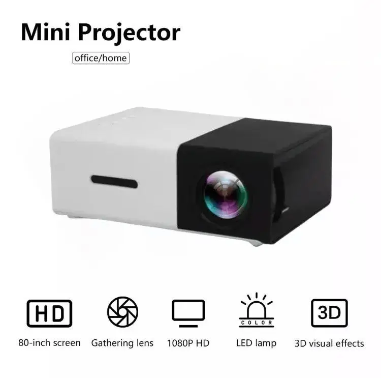 Mini Portable YG300 Multimedia Projector Full HD 1080P Home Cinema Audio Card