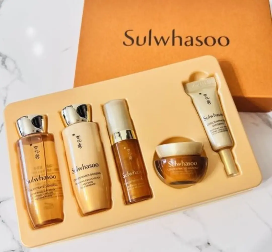 Sulwhasoo - Concentrated Ginseng Anti-Aging Kit - 1set(5items) Hydrating Korean Intensive Radiant Redness Lightweight Moisture Skincare Cream Honey