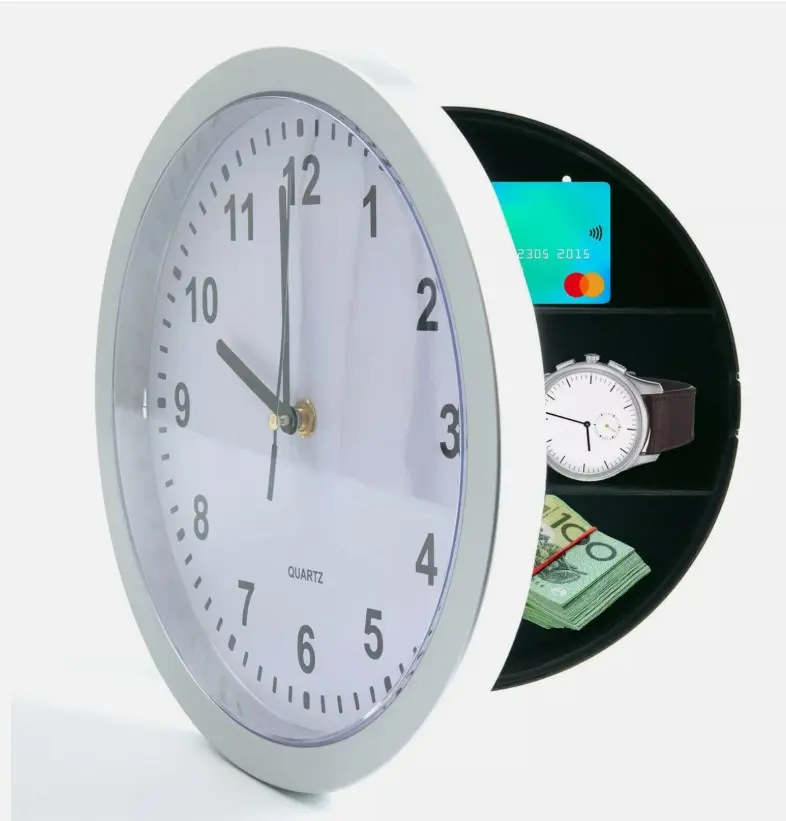 Secret Wall Clock Home Safe - Hidden Money Box for Valuables, Cash, Jewelry,
