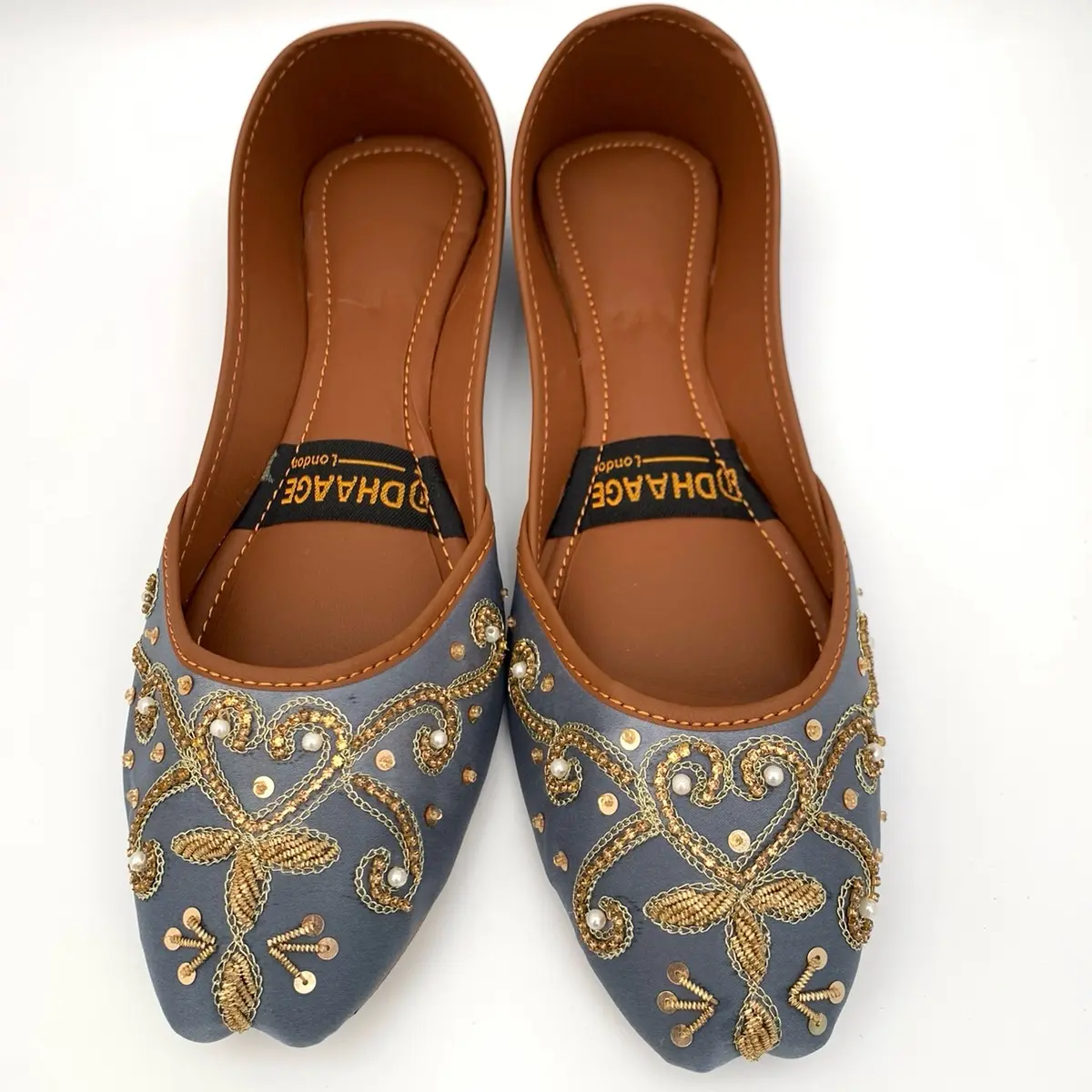 358-UK 4,5,6,7,8 khussa Punjabi Juttis Ladies handmade Flat Heel Pakistani Indian Khussa Moja handmade women footwear Traditional No Heel Round Toe Walking Shoes Girl Flatform Shoe Comfort Comfortable Woman faux Soft  Arch