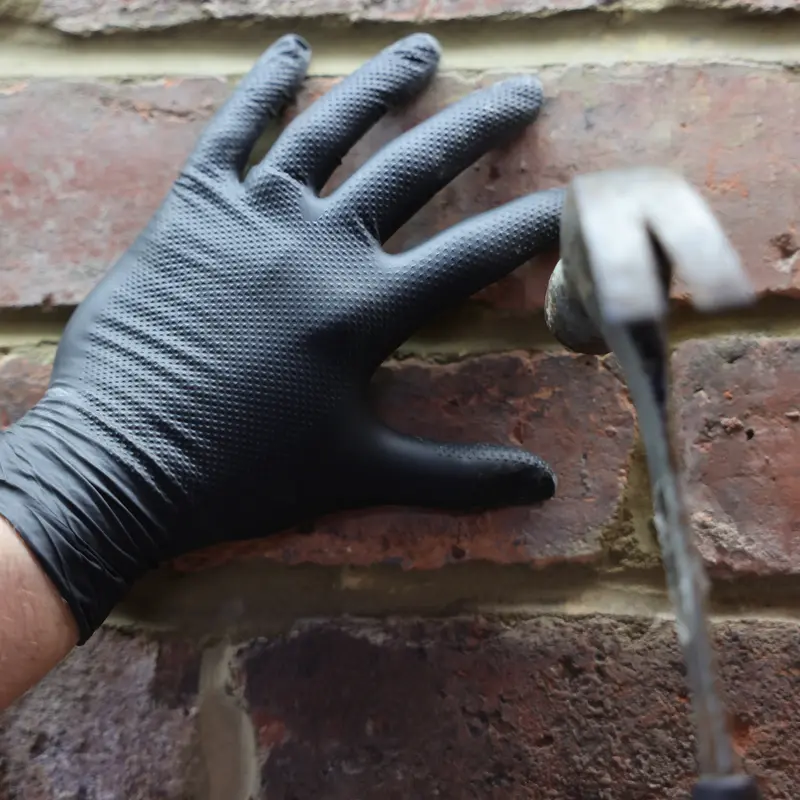 10 Boxes Of BLACK Limited Edition Gator Gripz by Tough Glove - 10 Boxes of 50 Gloves - Super Strong 10 Mil Thick - Black Diamond Grip - Disposable Nitrile Gloves - Latex & Powder Free 8