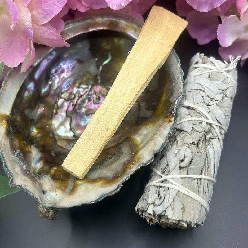 Abalone shell smudging and cleansing set  White sage Sage Scent Aroma 2