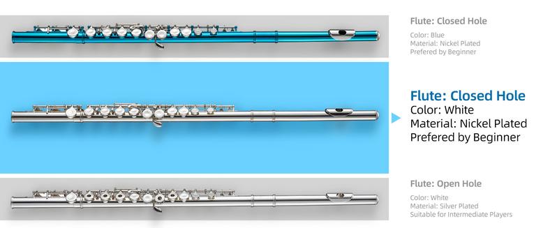 Product Introduction of POGOLAB Flute, Closed-Hole C Flute 16 Keys, Student Flute with Split E & Offset-G, with Flute Case/Flute Cleaning Kit/Probe Rod/Gloves/Grease, Nickel Flute for School Band Practice 6