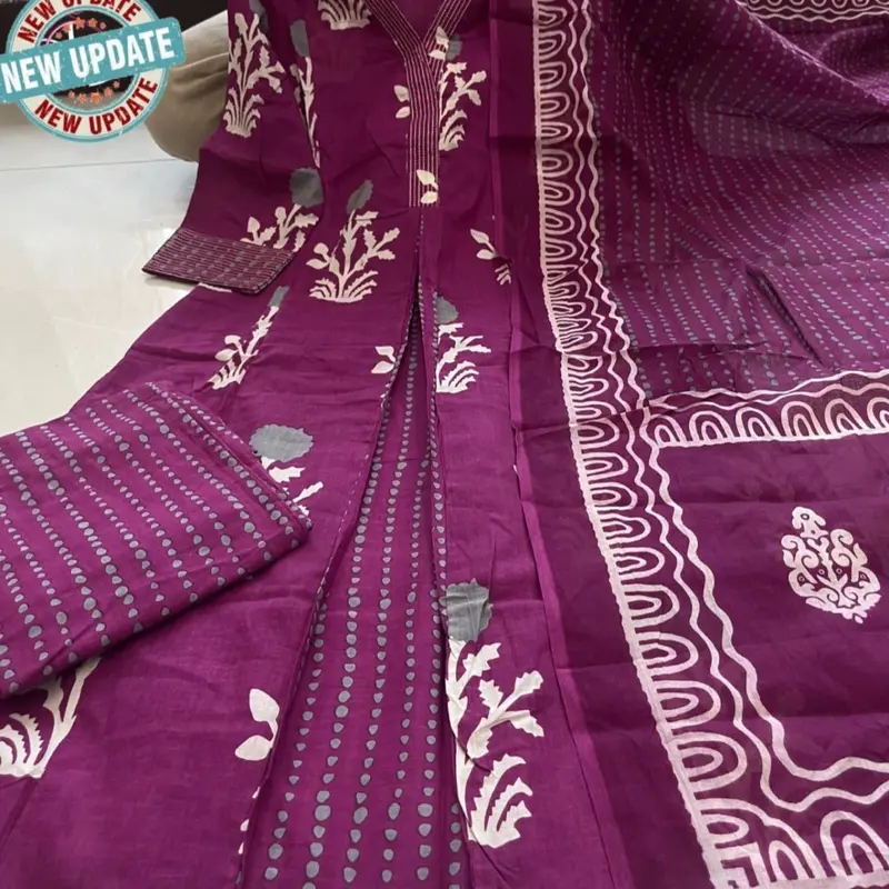 A line kurta set with embroidered work on neck and sleeve. pakistani outfits 5