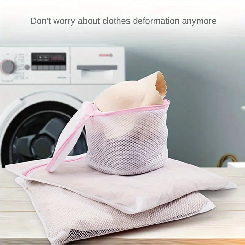 4pcs Mesh Laundry Bags with Zippers - Durable Wash Protector for Delicates, Underwear & Clothes, Rectangular Polyester Mesh Design, Machine Washable, Prevents Tangling & Damage, Laundry Room Accessories, Laundry Bags 7