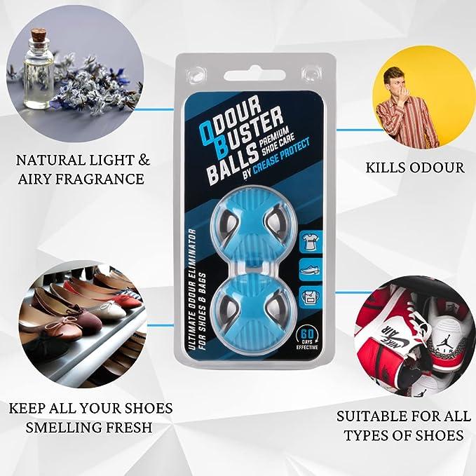 Odour Buster Balls - Ultimate Sneaker Deodoriser & Freshener - Fresh Scent for Shoes & Bags - by Crease Protect Footwear Comfort Natural 4