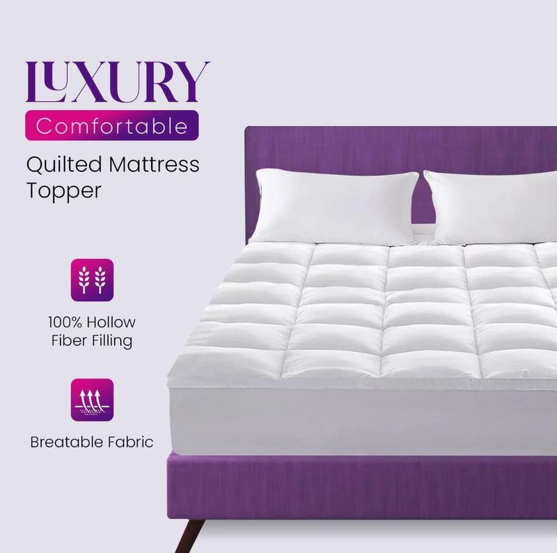 Microfiber Mattress Topper, Hypoallergenic,Firm,Luxury,Comfortable and Affordable, Bed Topper for Back Pain or Side Sleepers. machine wash washable warm flat weave topper sale mattress  love 5