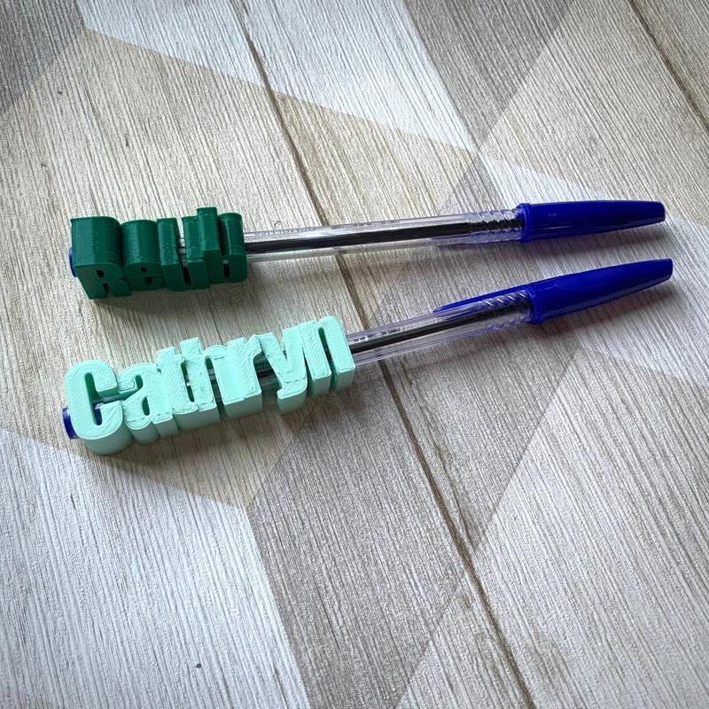 Pen Biro Topper Personalised Name - 3D Printed - Party Bag Fillers - Favours - School Bag - Under 5 Pounds - Small Gifts - Teachers Gift 2