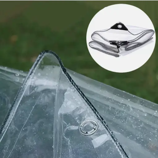 Clear Waterproof Tarp PVC Vinyl Tarpaulin Awning Canopy Patio Tent Enclosure UK 3