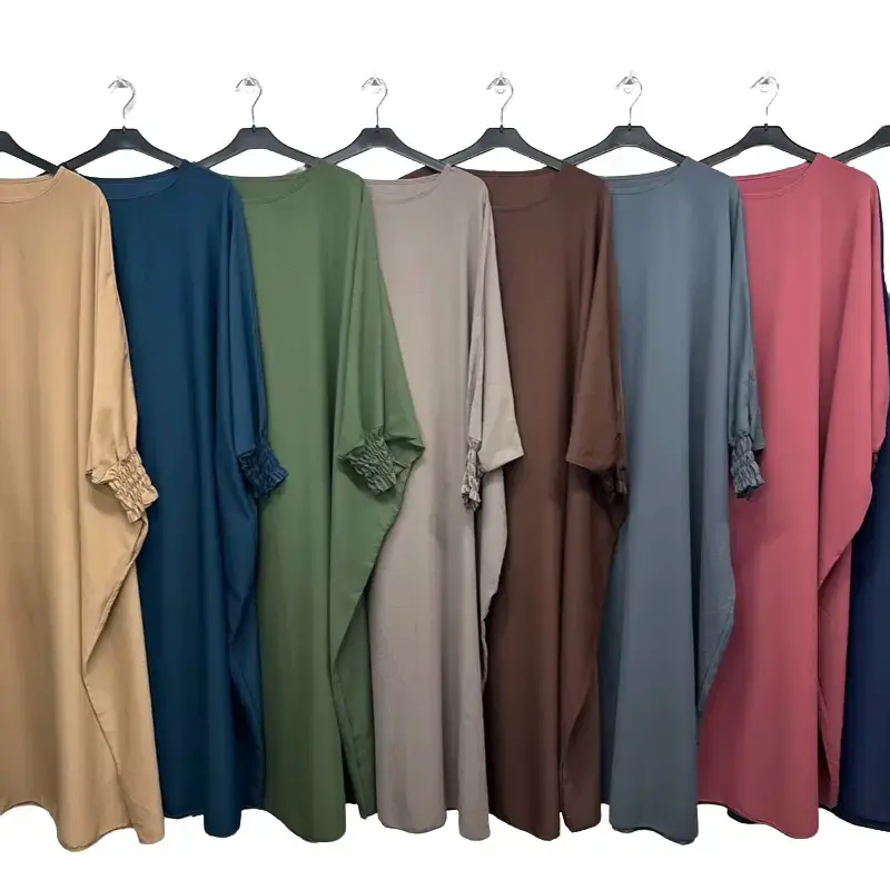 Women's Rouched Sleeve Abaya with Pockets - Perfect for Muslim Women