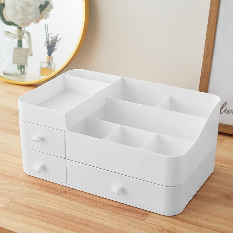 Livingandhome Large Makeup Organizer Storage with Drawers White Boxes 1