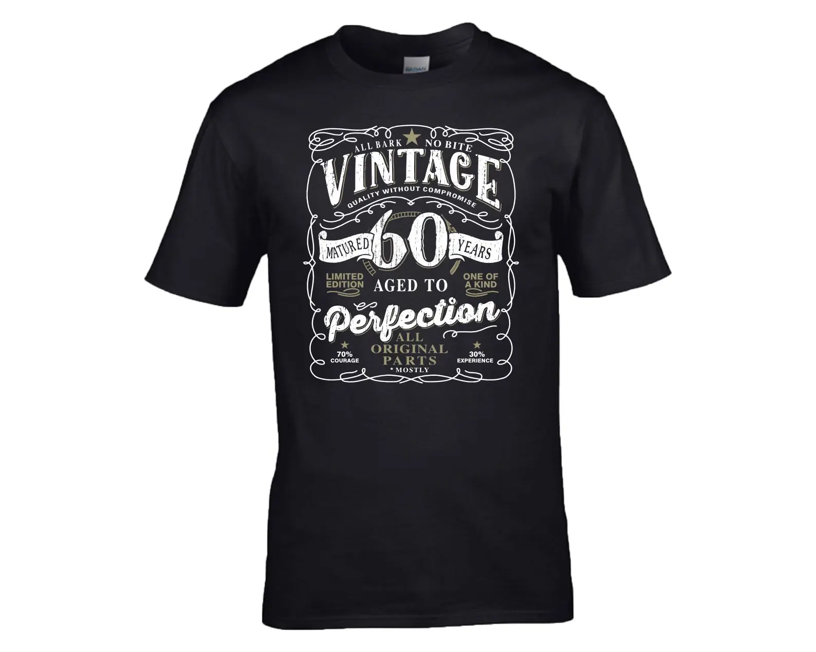 60th Birthday Gift T-Shirt Vintage 1965 Aged To Perfection Adults Unisex Birthday Top