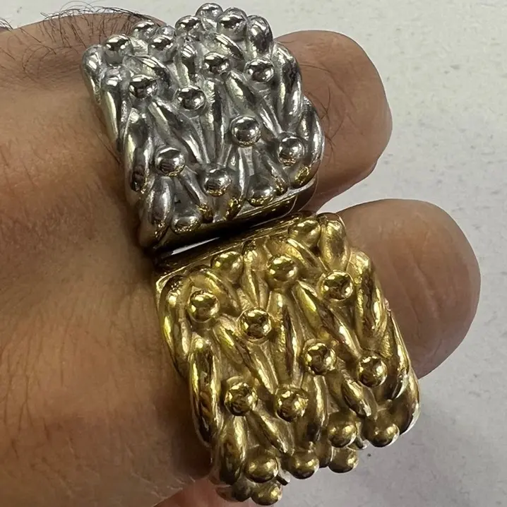 Heavy Extra Large Keeper ring stainless steel in silver and gold uk