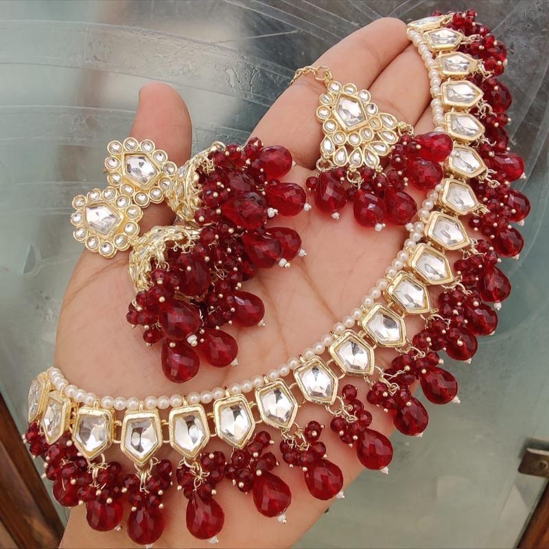 Meera Kundan Necklace Set - Elegant Jewellery for Women by Meera 3