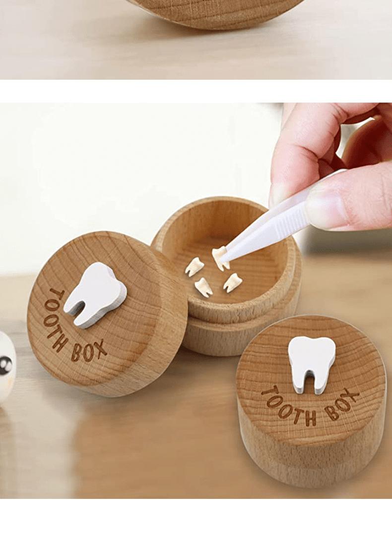 Product Introduction of 1PC Modern Minimalist Baby Teeth Box For Boys And Girls, Children's Teeth Collection Commemorative Box, Fetal Hair And Umbilical Cord Preservation Wooden Box Baby Shower Family Decorations Gifts 11