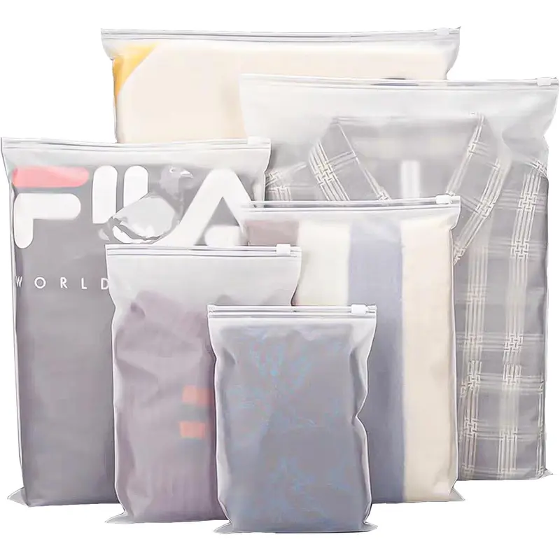 20PCS Travel Storage Bags Set, Reusable Saving Space Plastic Ziplock Seal Clothes Bags Frosted Waterproof Multifunctional Luggage Storage Pouch for Clothes, Shoes, Cosmetics 0