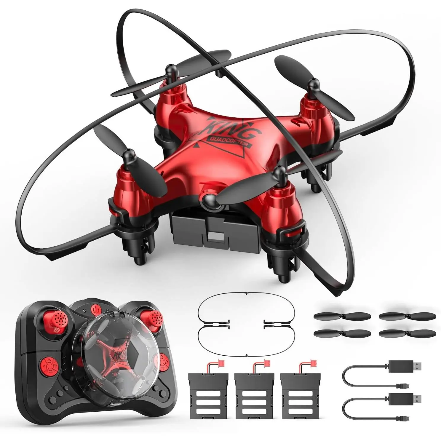 Mini Drone for Kids Beginners, Easy Pocket RC Quadcopter with Altitude Hold, 3D Flips, 3 Speed Modes, 3 Batteries, Headless Mode, Protection Guards and Emergency Stop, Gift for Boys Girls