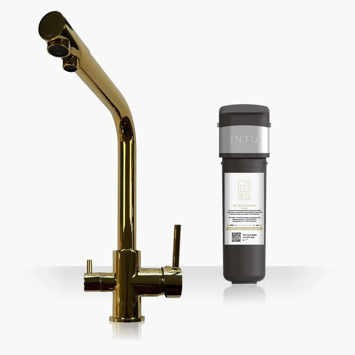 Fusion Brushed Gold 3-1 Square Cold Filtered Water Tap