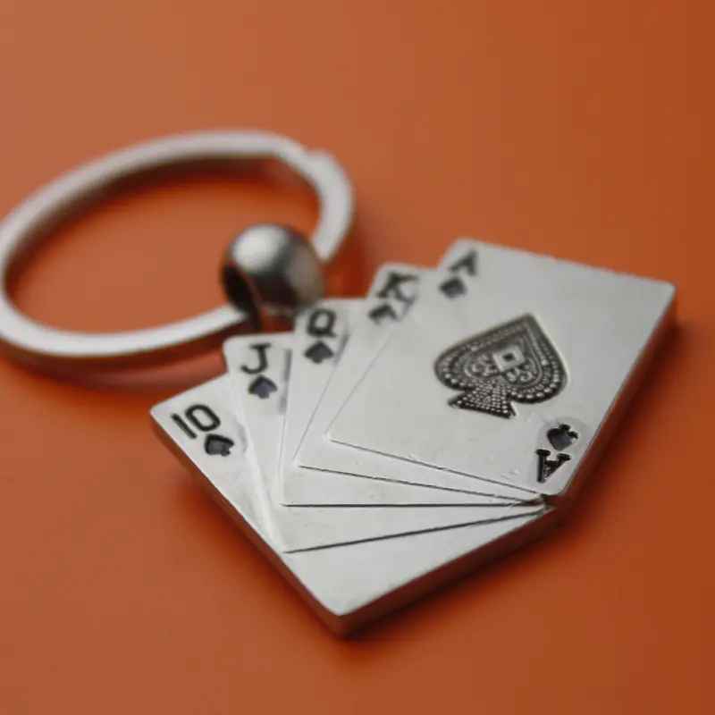 Personalised keyrings Poker cards shape keyrings engraved valentine s birthday 4