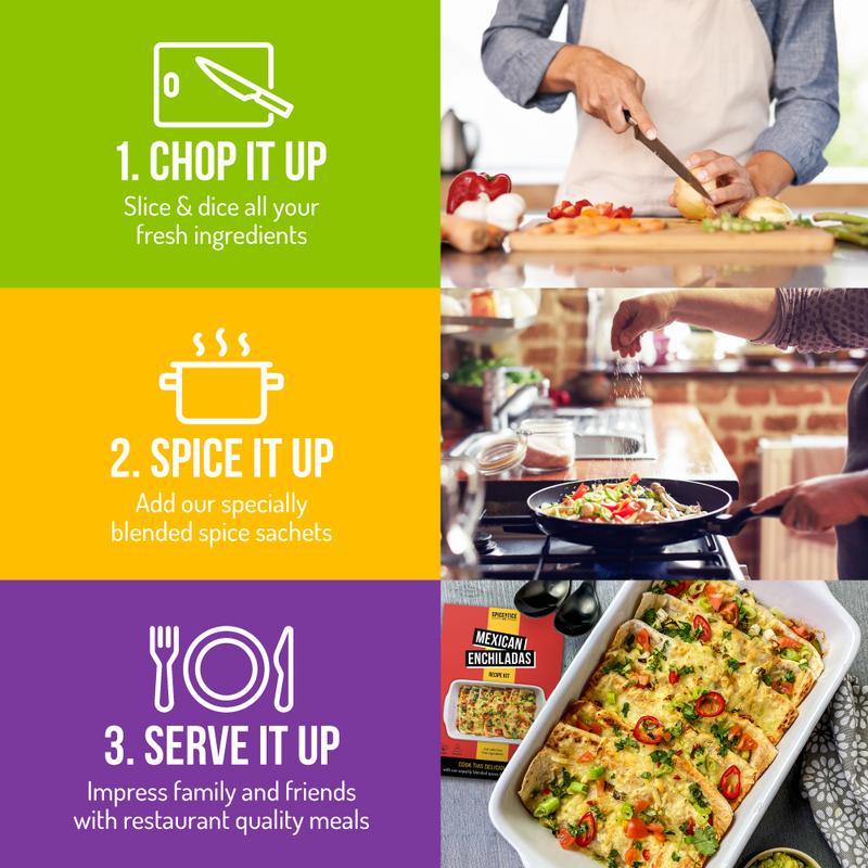 Spicentice Vegan Recipe Kit Gift Set - 6 Plant-Based Meals from Around the World - Includes Spice Blends, Recipes, and a Food Shopping Lists 3