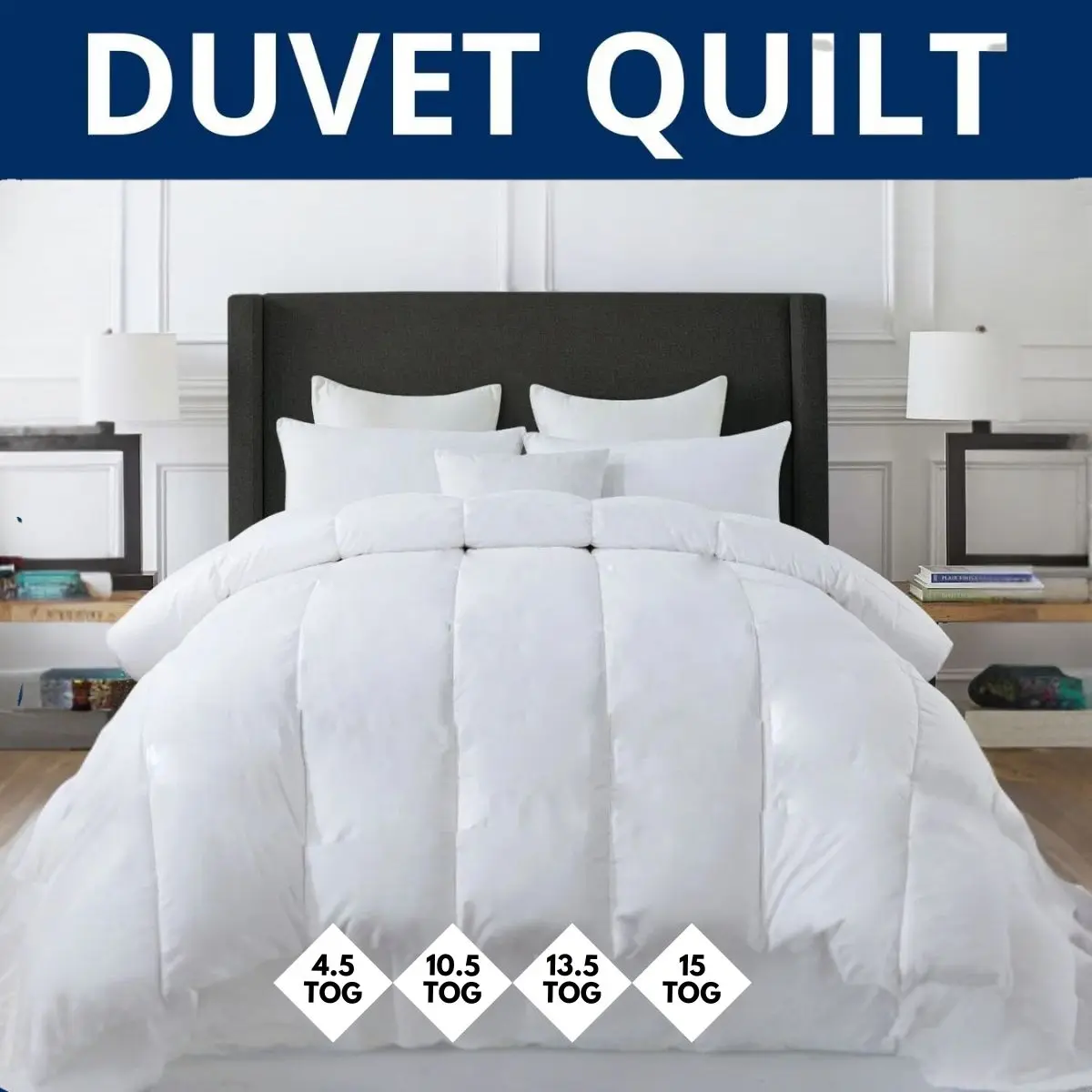 Hotel Quality Anti-Allergy Extra Deep Tog Duvet Quilt, Available in Various Sizes and Tog Levels, Single Double King Super King, White