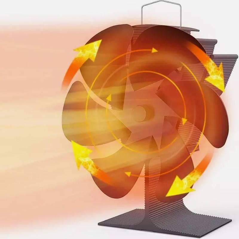 6 Blade Stove Fan Heat Powered Wood Log Burner Top Fire Burning Fan Eco Friendly 6