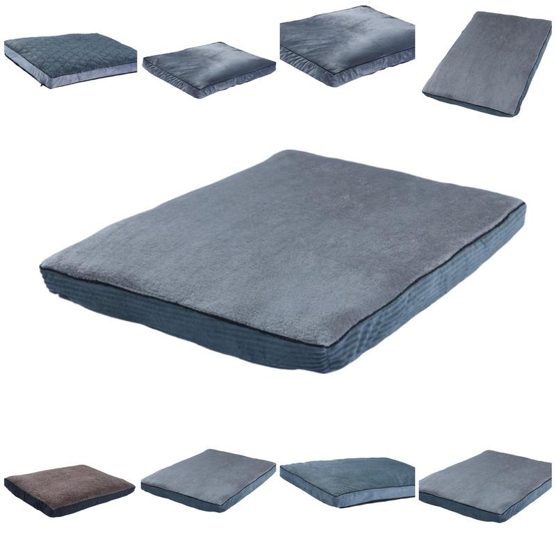 Dog/Cat Bed Pet Pillow Mat Cushion 5CM Thick | Rectangle Reversible Soft Polyester Cover Double Sided Bed For Small Dogs & Cats & Medium Or Large Dogs With Removable & Washable Cover Filled With Fibre Sheet | Fleece Fabric Dog Crate Bed Anti Slip Bottom 3