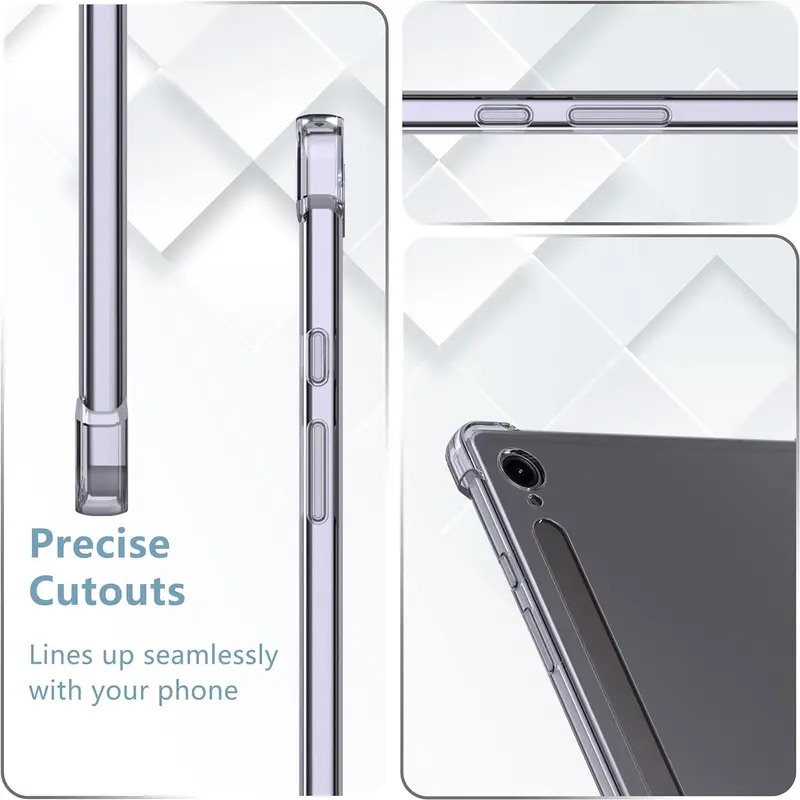 Case for Samsung Galaxy Tab S9 FE 10.9-Inch 2023 (SM-X510/X516B/X518U), Ultra Slim Soft Flexible Transparent TPU Skin Bumper Back Cover Shell for Samsung Galaxy Tab S9 FE 2023, Clear Accessories Computer Tablet Handheld Protection Protective Casing 3